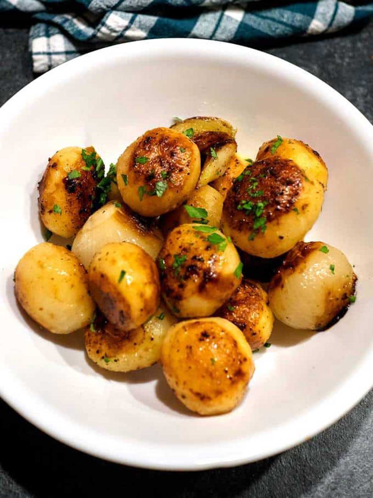 Pan-roasted potatoes and onions.