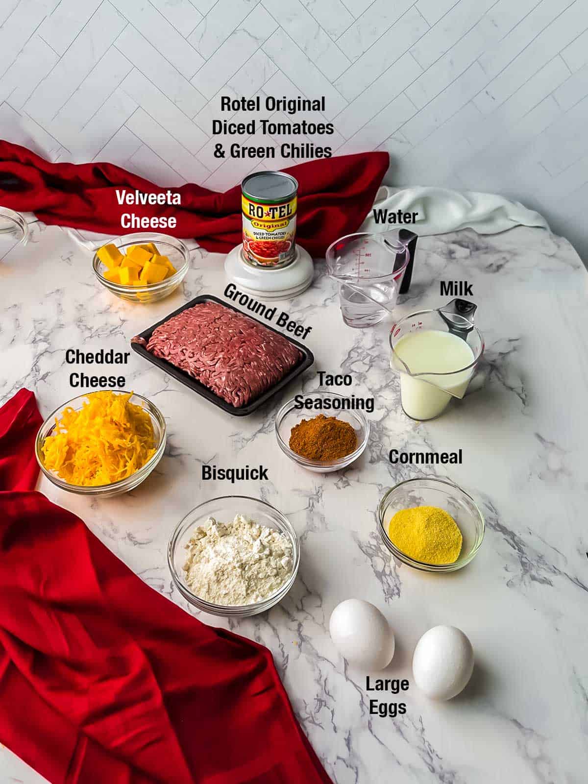 Ingredients for Impossible Taco Pie