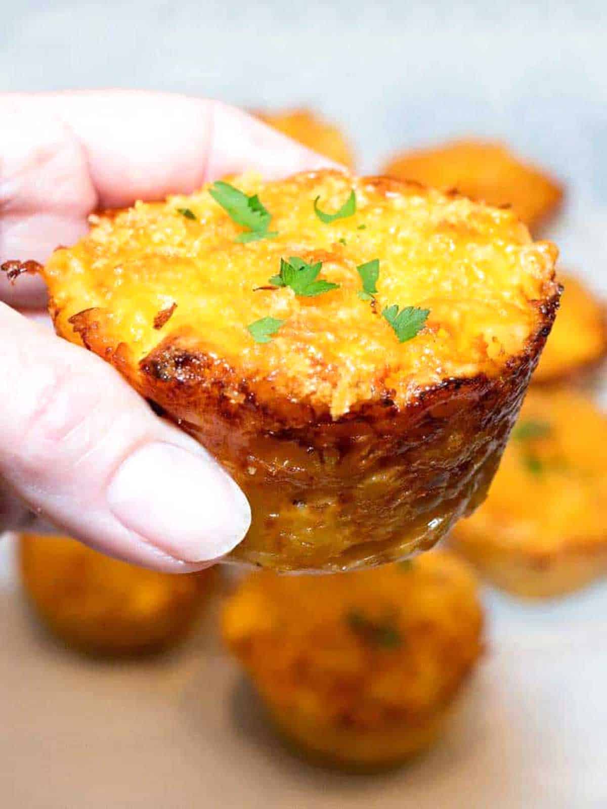 Mac and cheese cups.