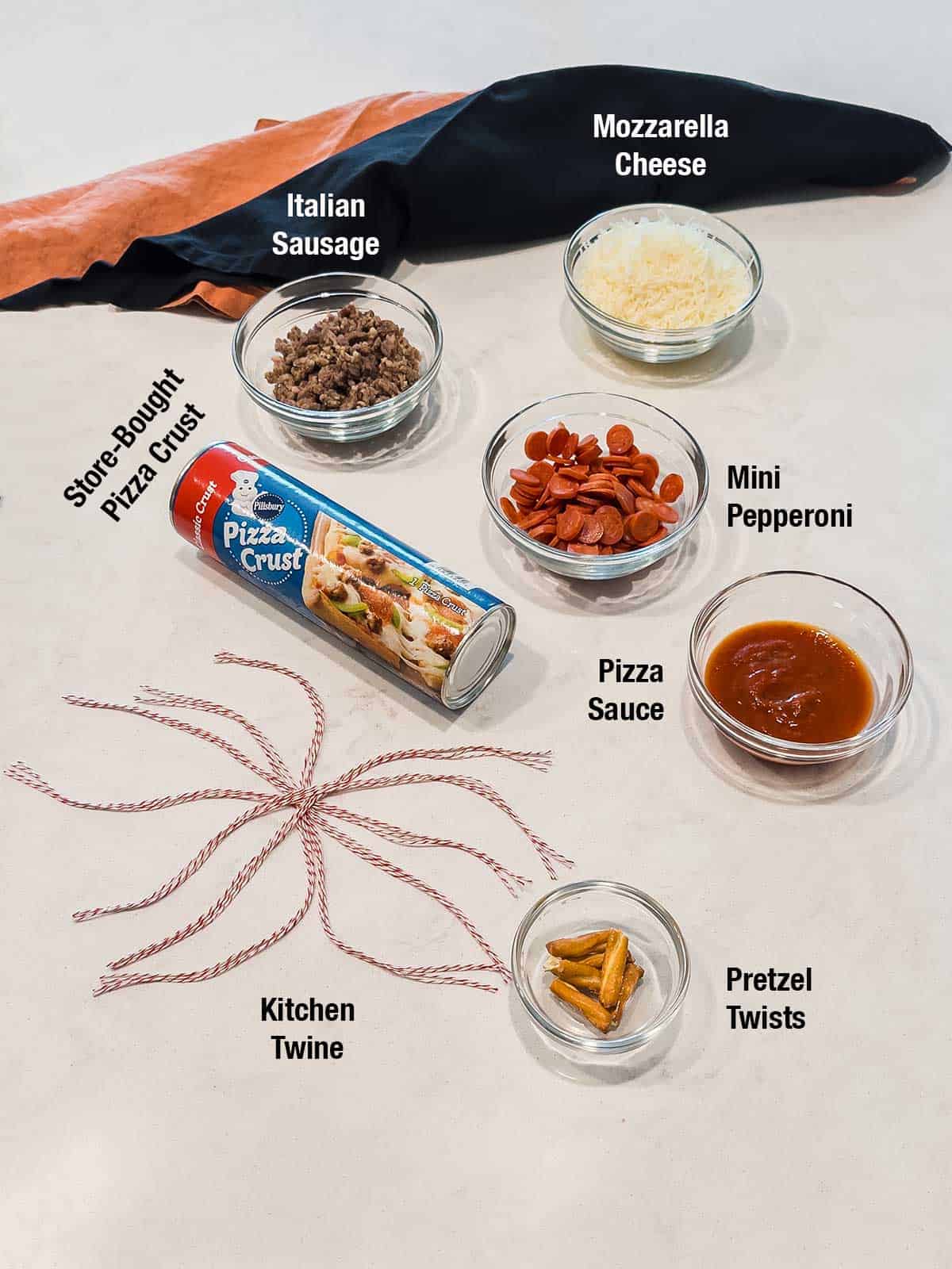 Ingredients for Pizza Bomb Pumpkins