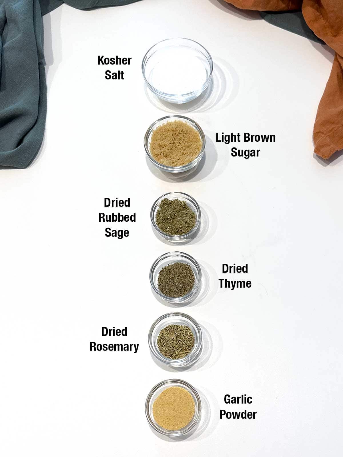Ingredients for dry brine