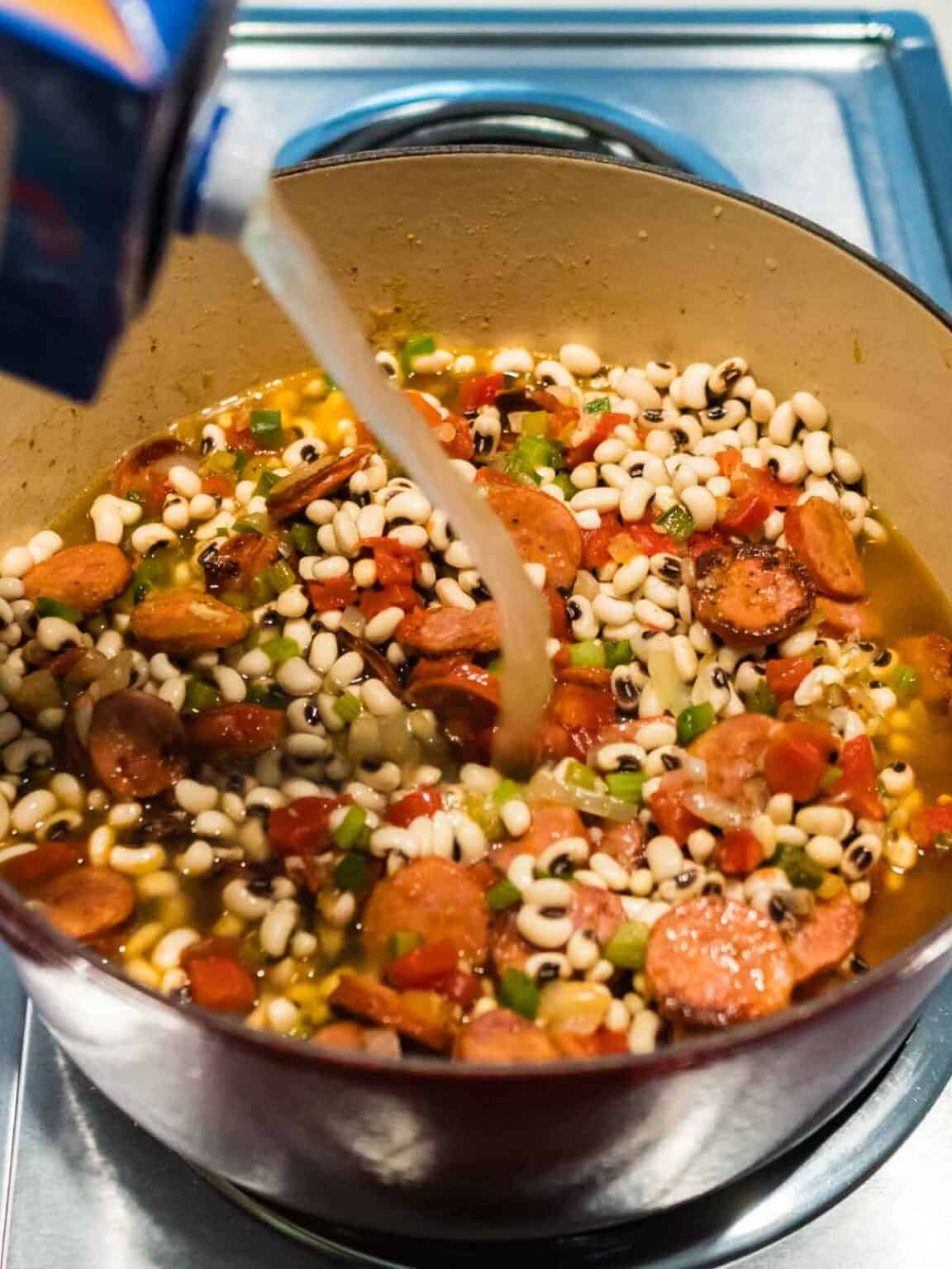 Southern Black Eyed Peas with Andouille Sausage Pudge Factor