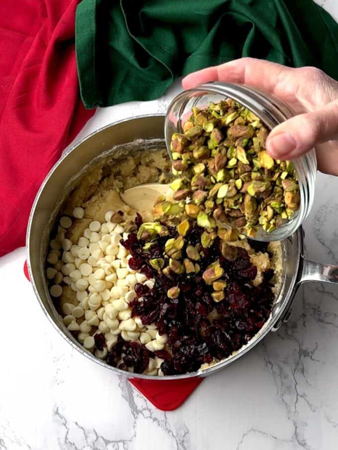 White Chocolate Cranberry Pistachio Cookie Brittle Pudge Factor