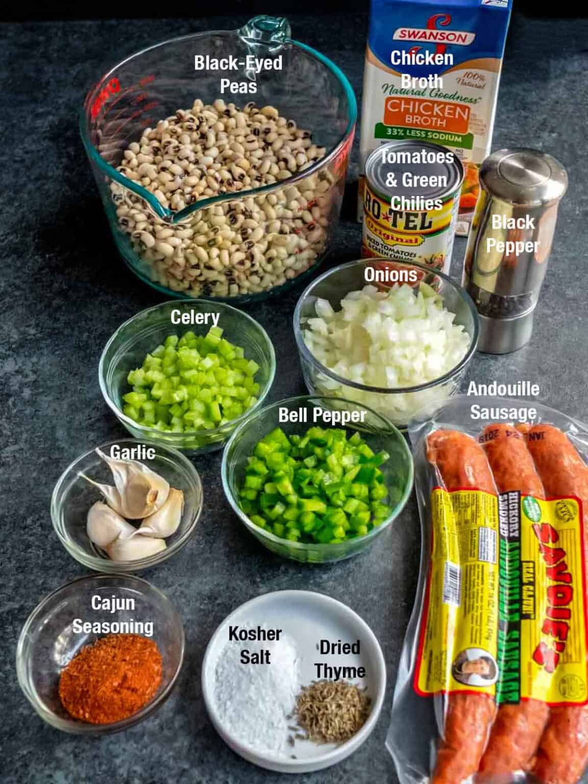 Southern Black Eyed Peas with Andouille Sausage Pudge Factor