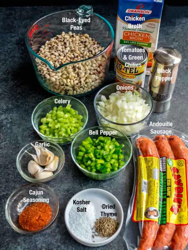 Southern Black Eyed Peas with Andouille Sausage Pudge Factor