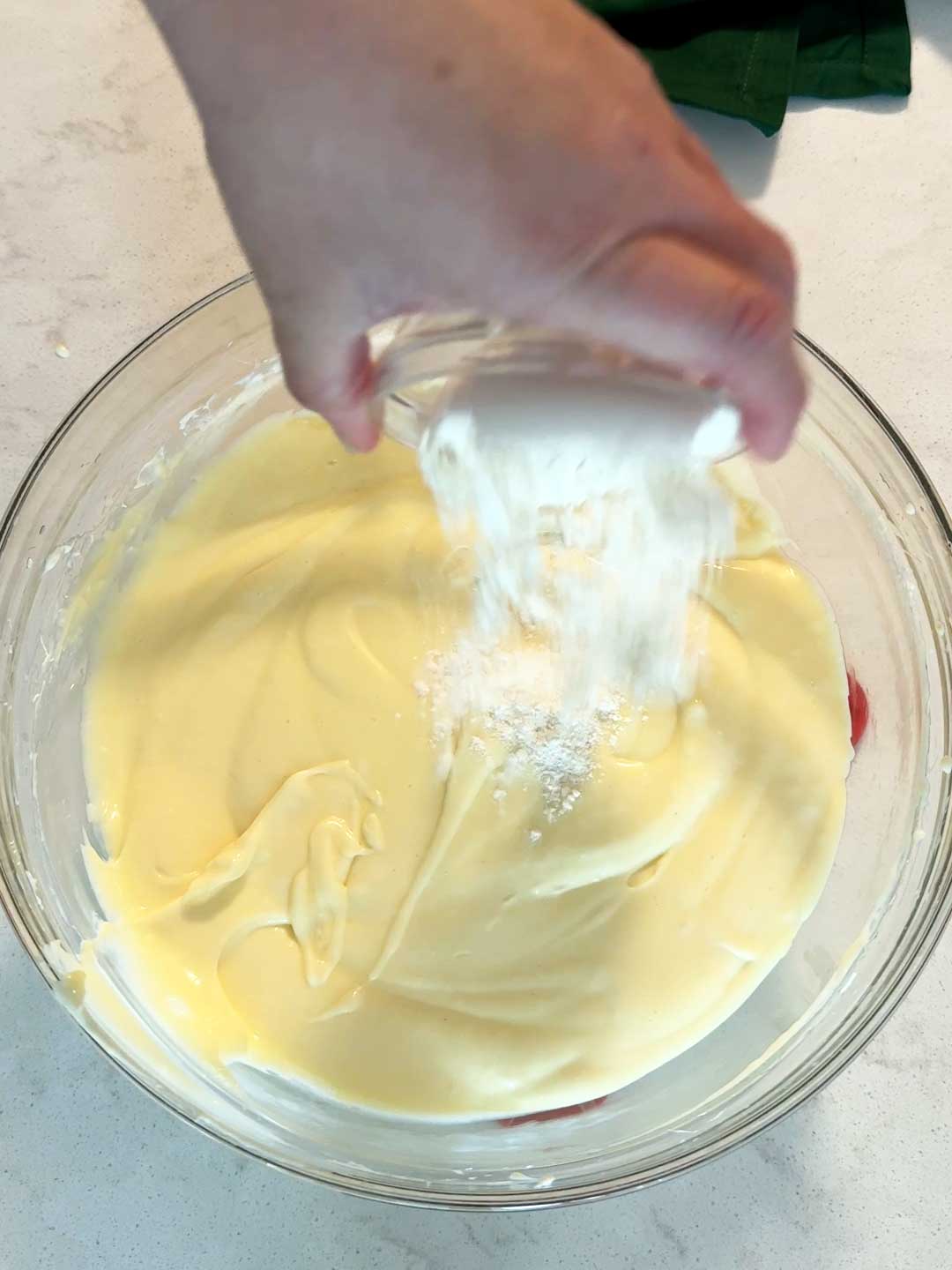 Adding flour