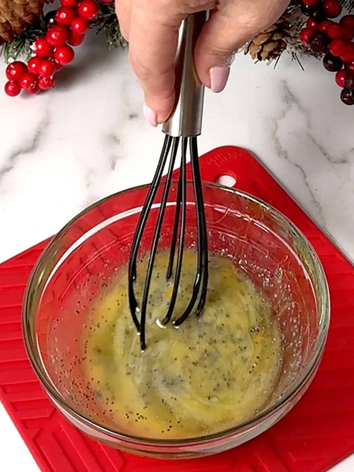 whisking butter glaze