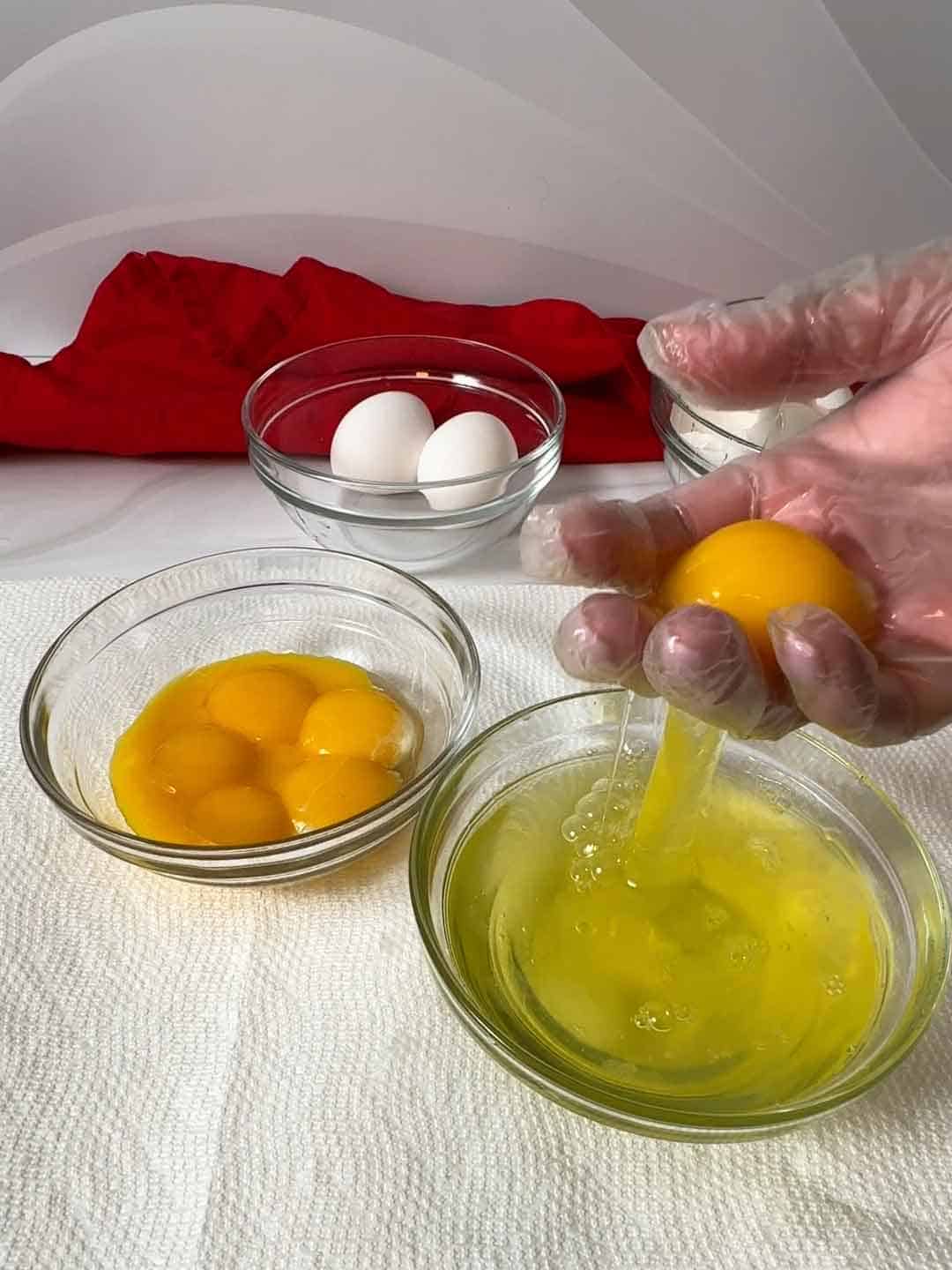 Separating the eggs