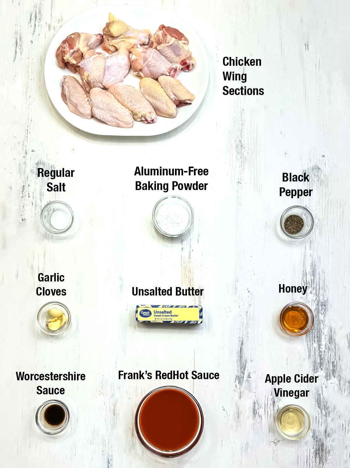 Ingredients for Crispy Oven Baked Buffalo Wings