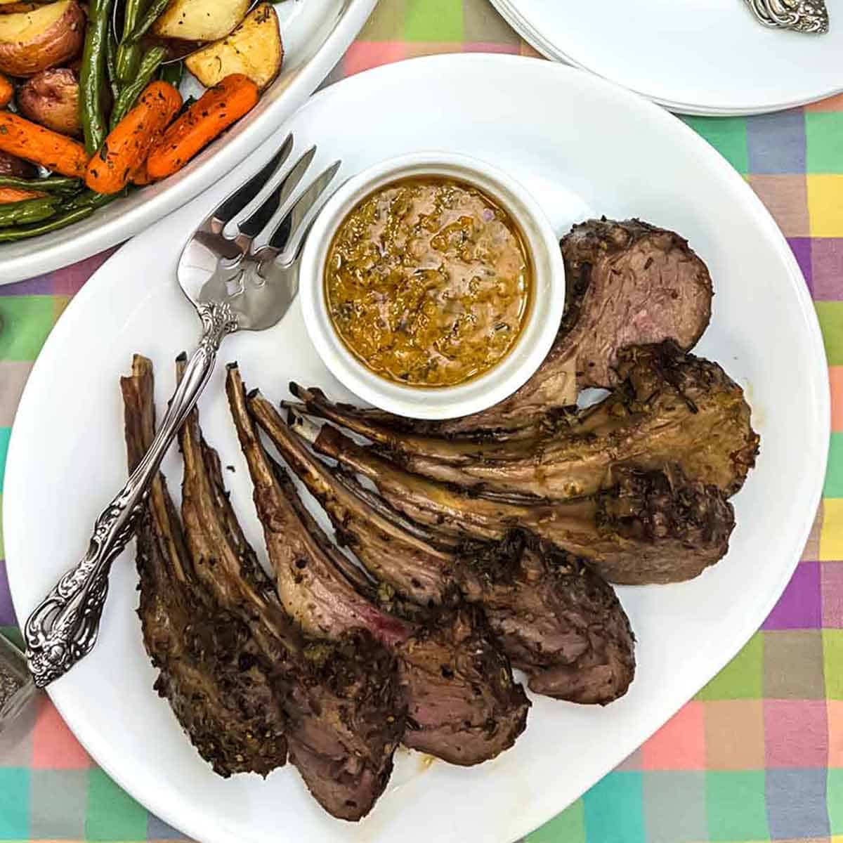 Oven-Roasted Lamb Rack with Cowboy Butter Sauce