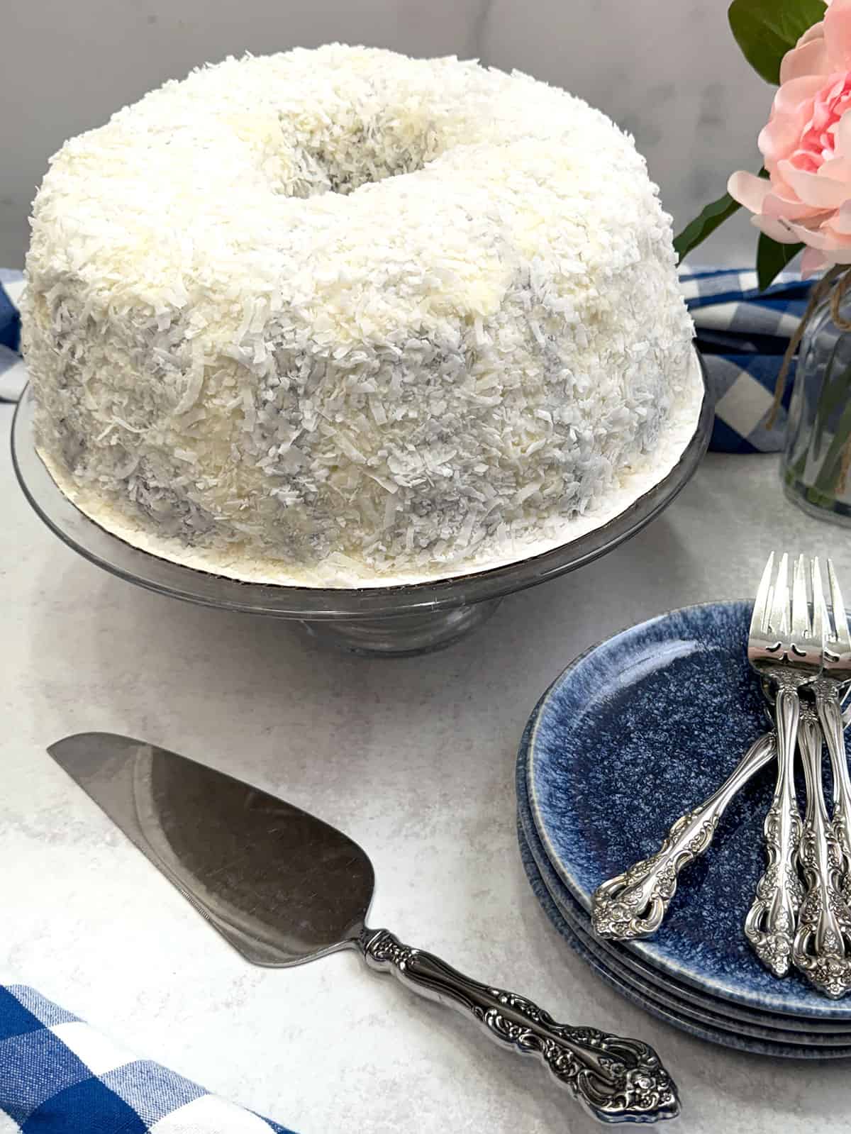 White Chocolate coconut Bundt Cake