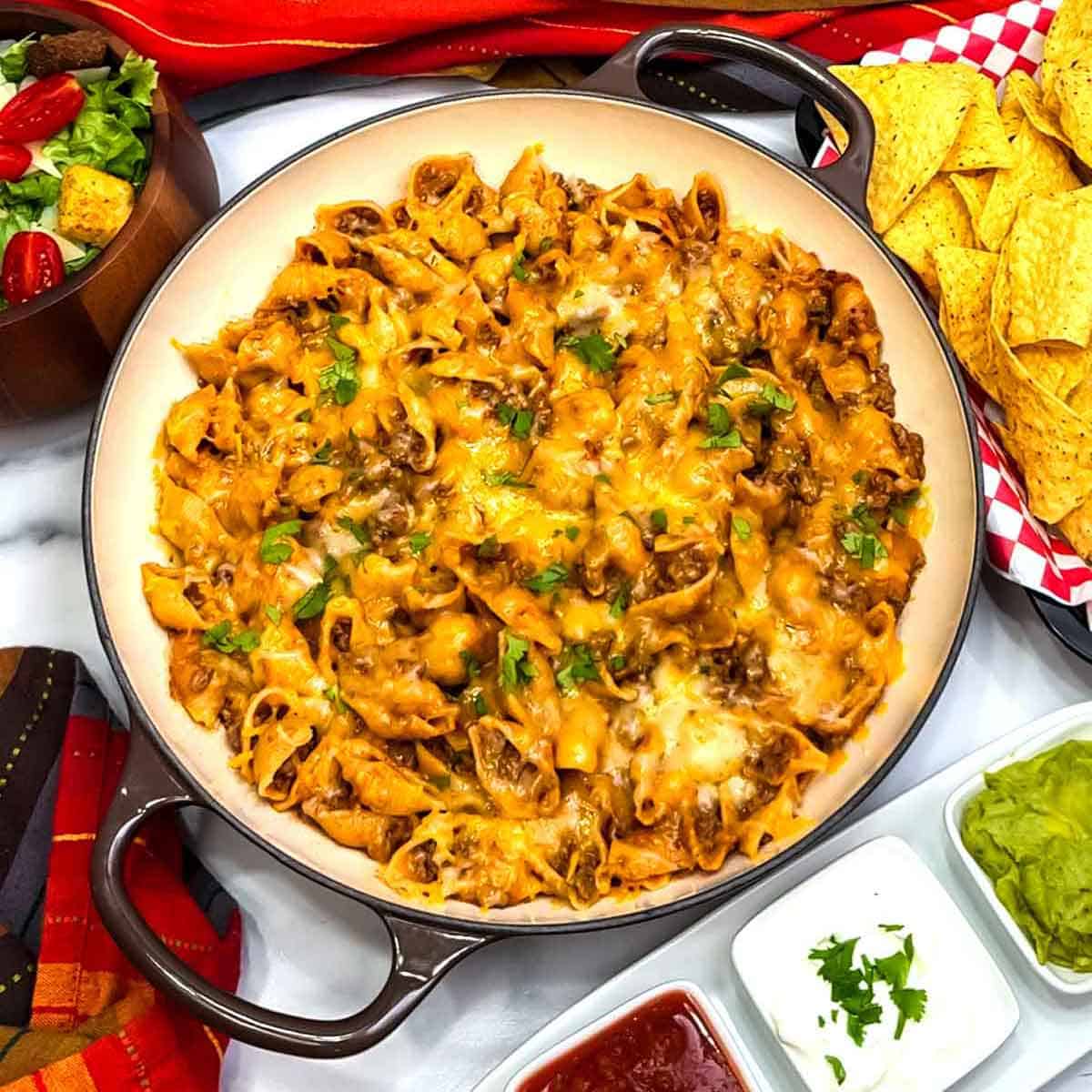 Quick and Easy One Pan Taco Pasta