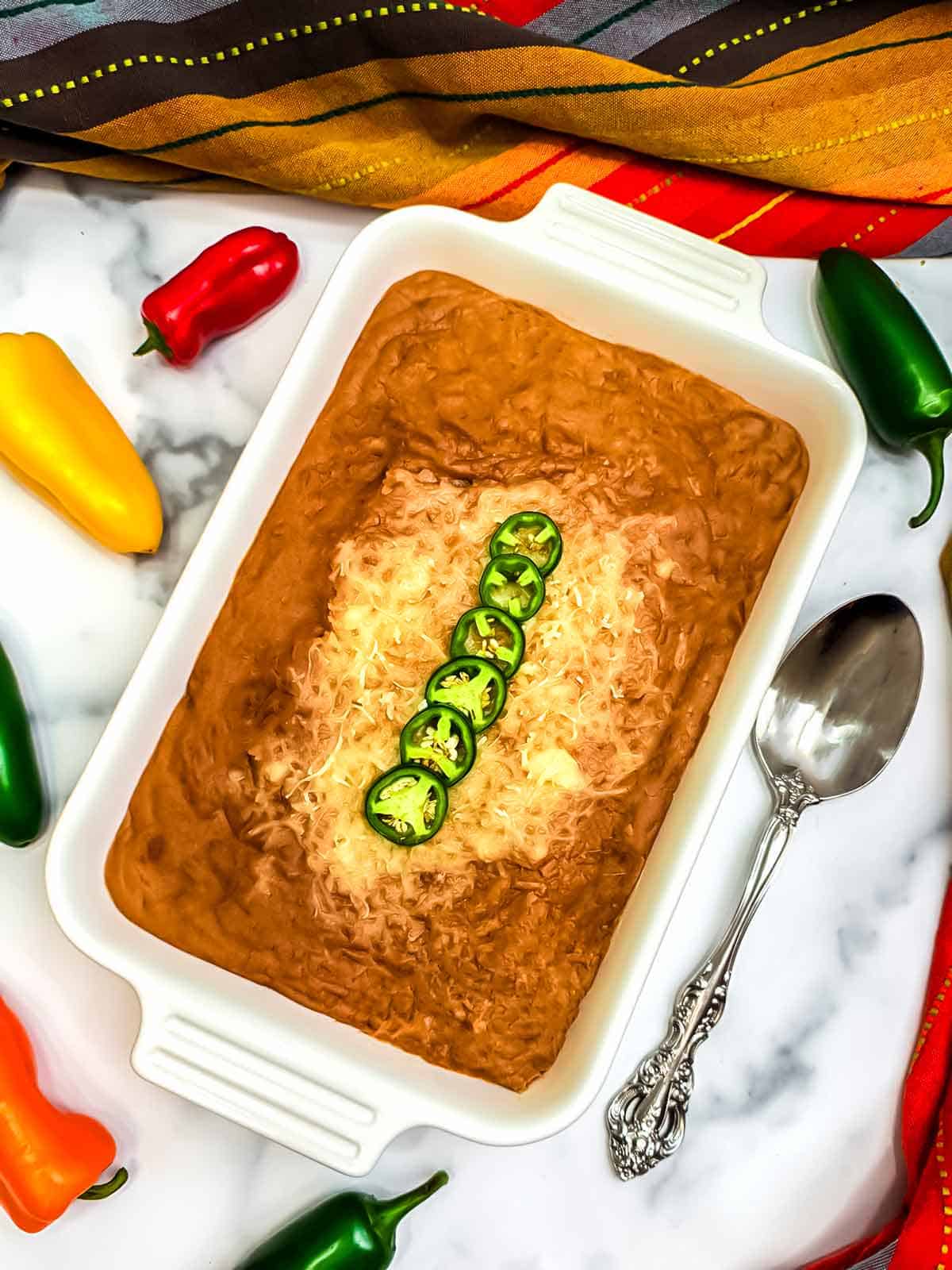 restaurant style refried beans