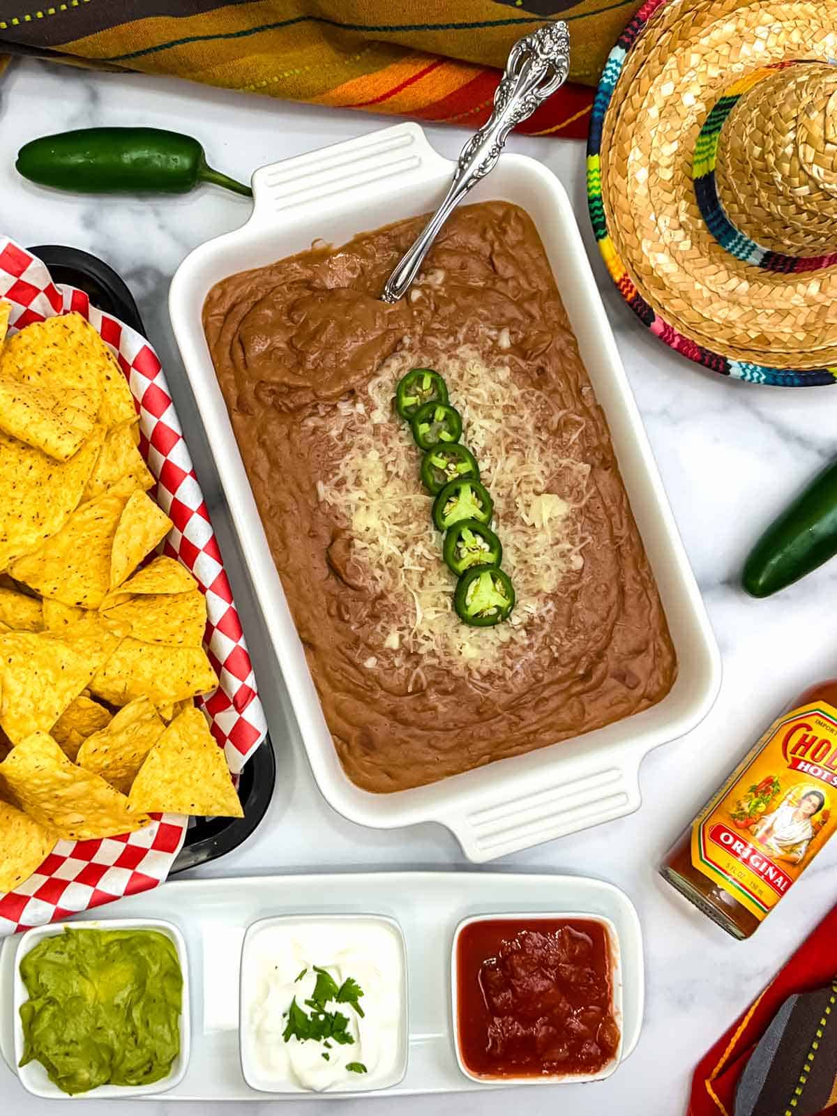 restaurant style refried beans