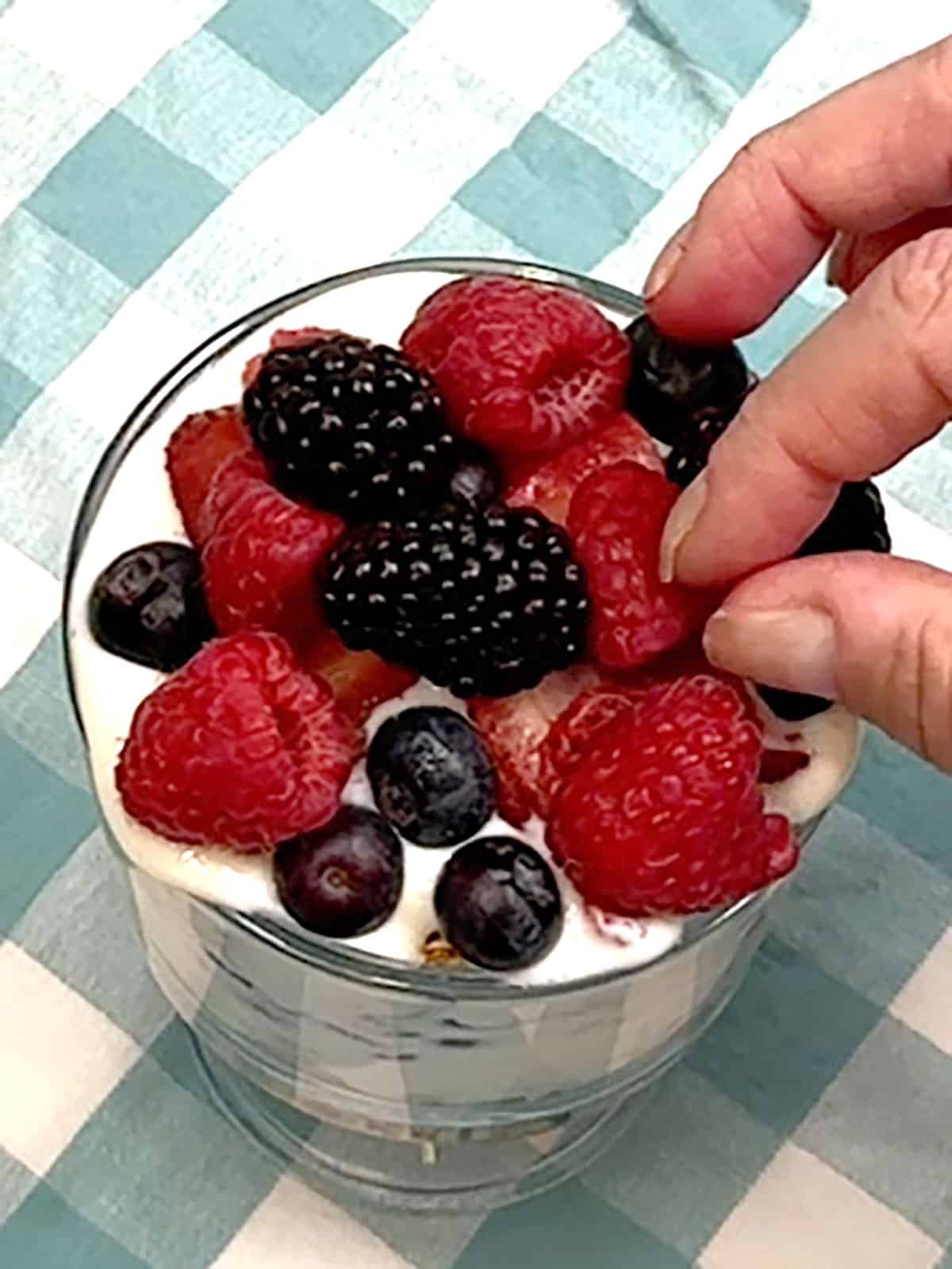 adding second layer of berries