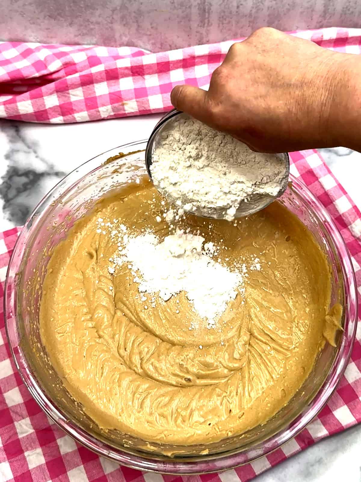 adding flour