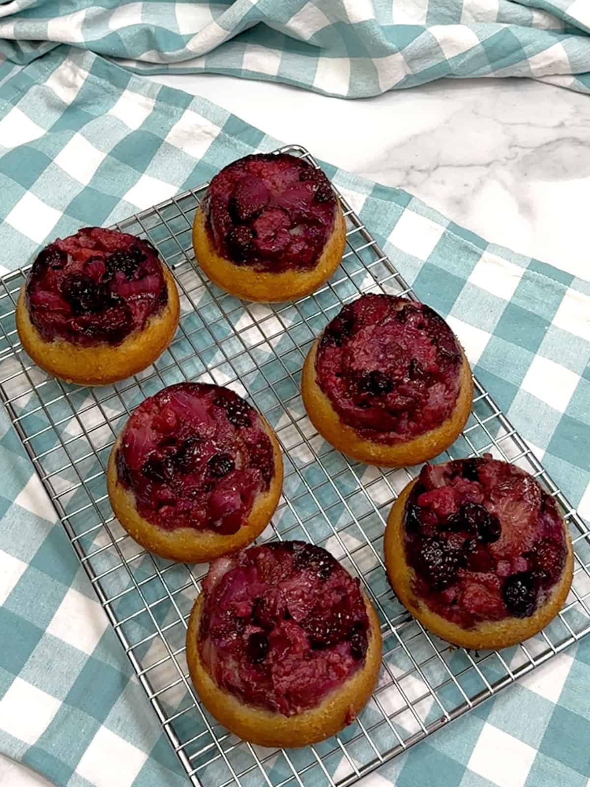 cooling cakes on a wire rack