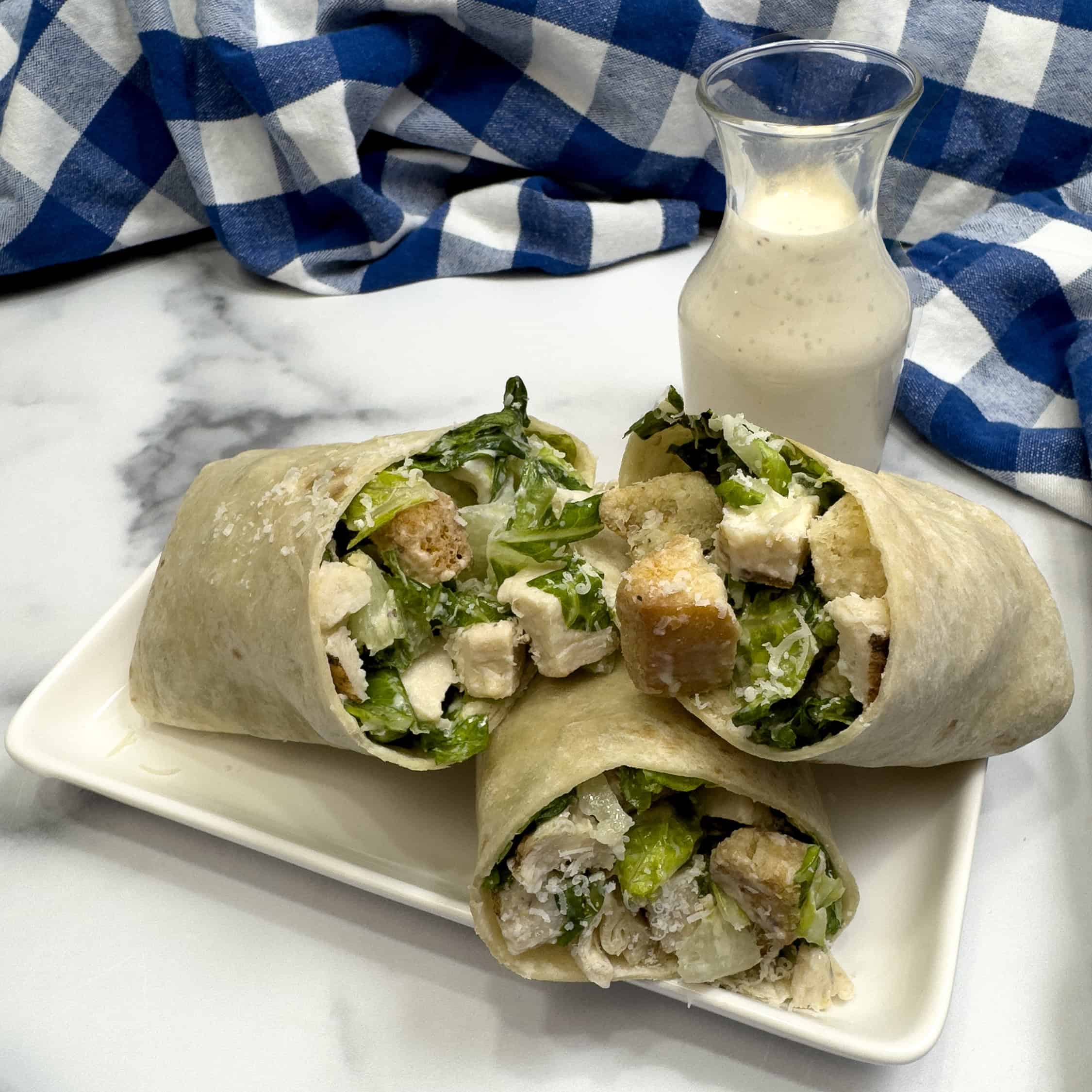 Quick and Easy Chicken Caesar Salad Wrap | Pudge Factor