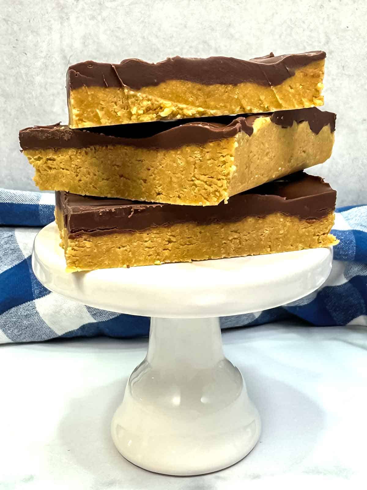 Easy No-Bake Peanut Butter and Chocolate Bars