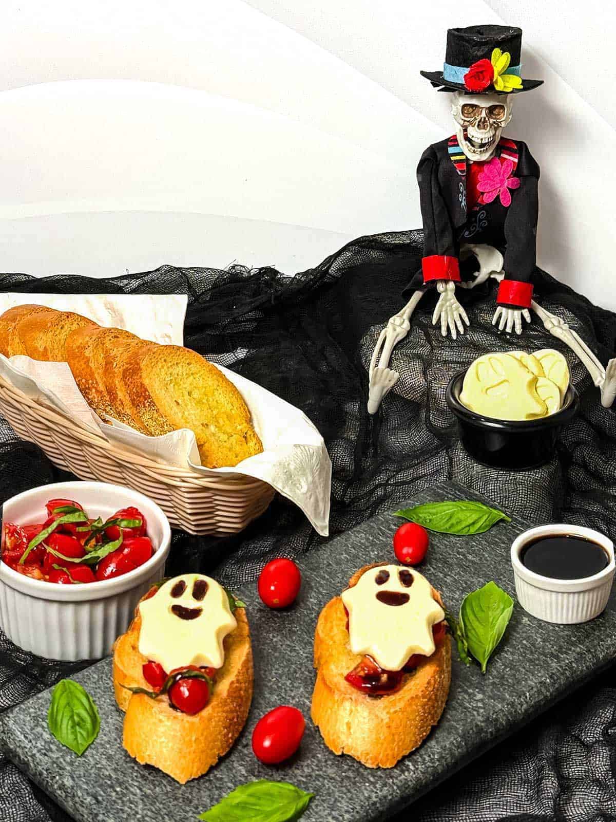 Boo-schetta caprese bites.