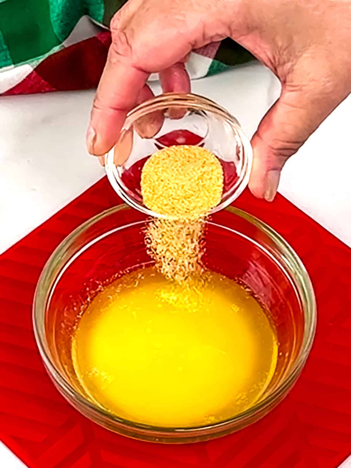 melted butter and garlic powder