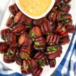 Easy Mustard Hasselback Kielbasa Bites