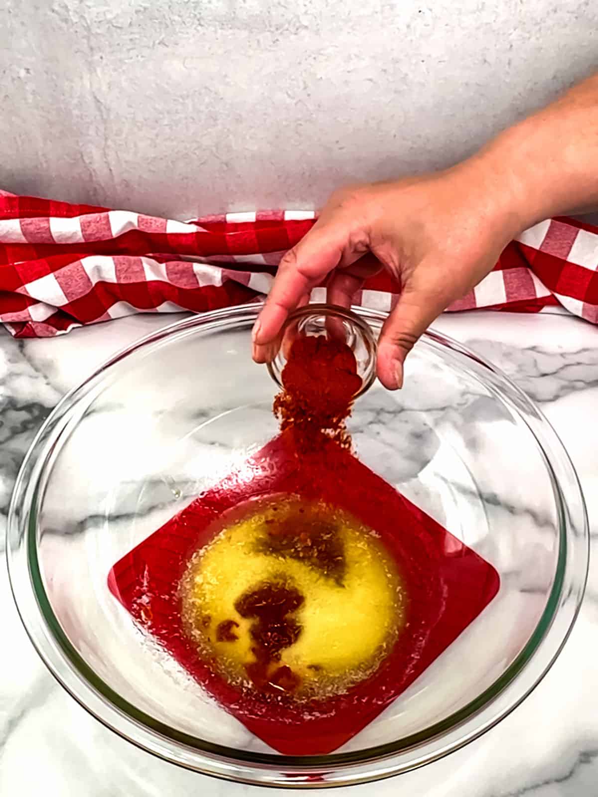 combining the glaze ingredients