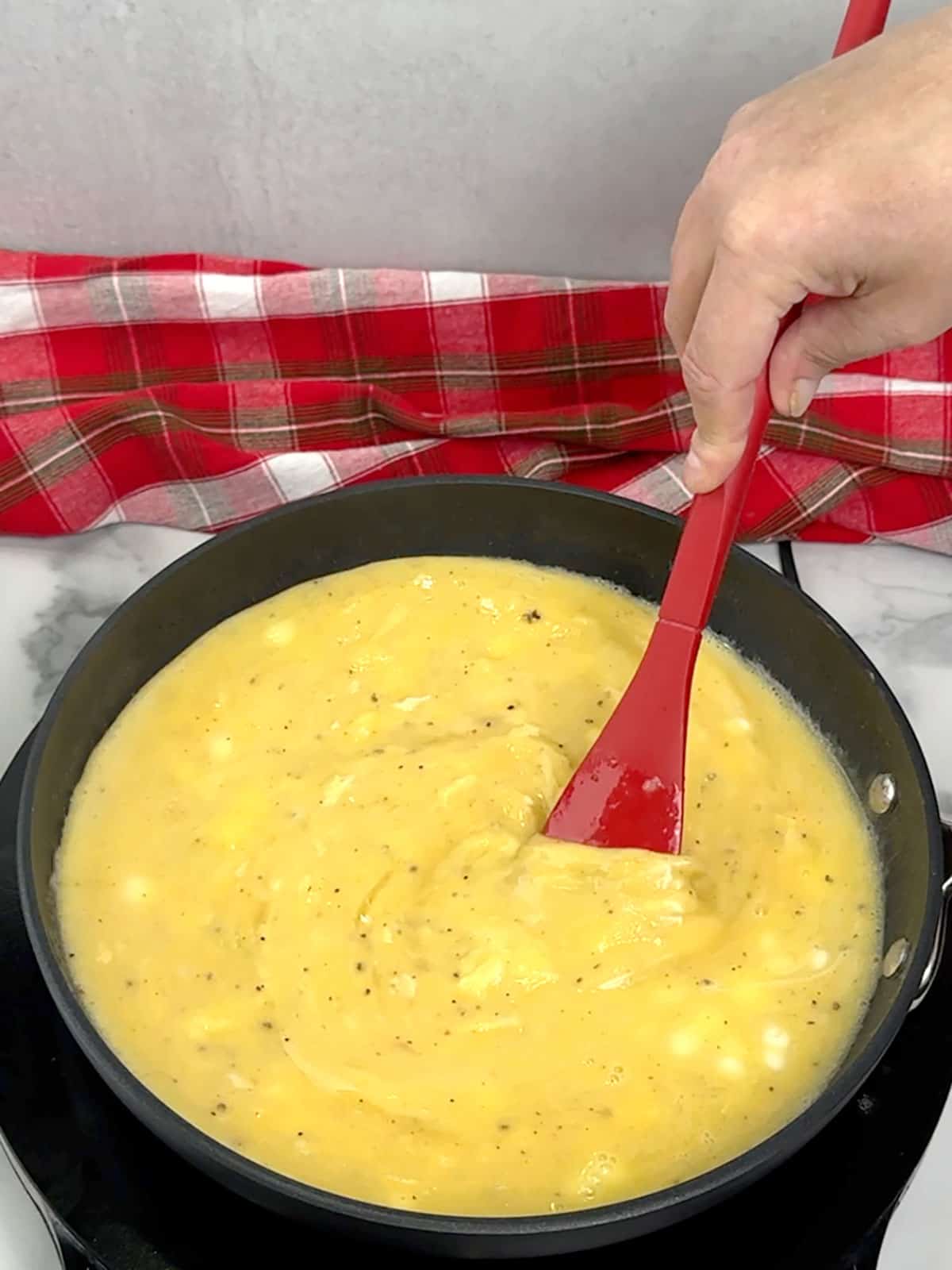 scrambling eggs