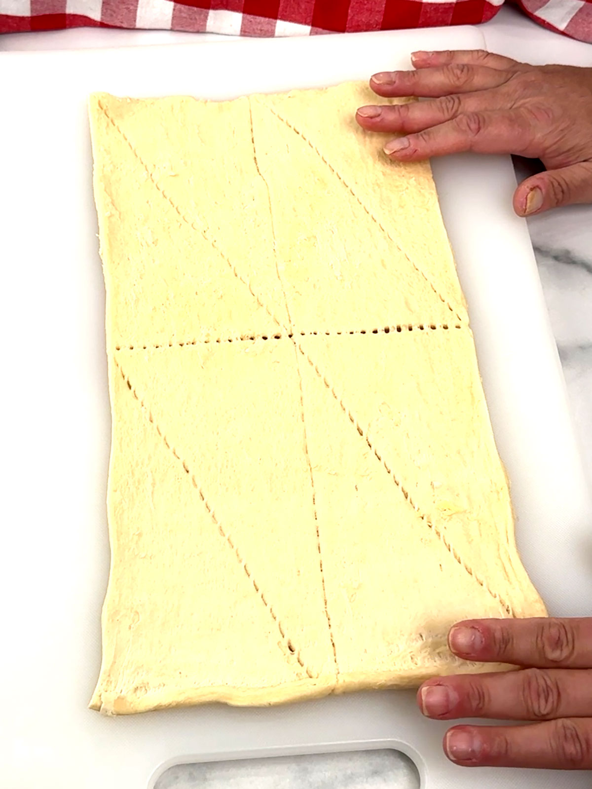 unrolling crescent rolls