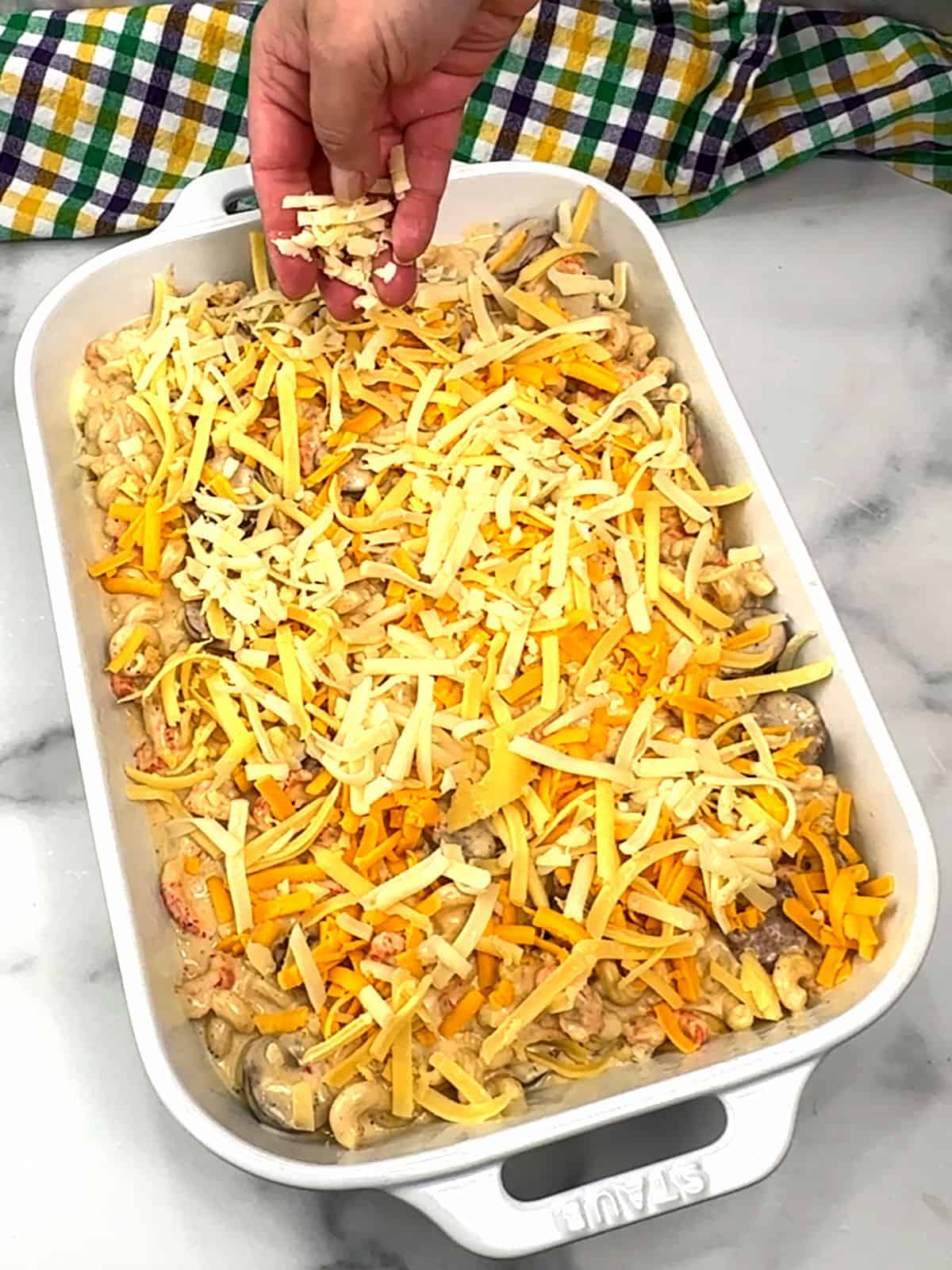 sprinkling remaining cheese on top