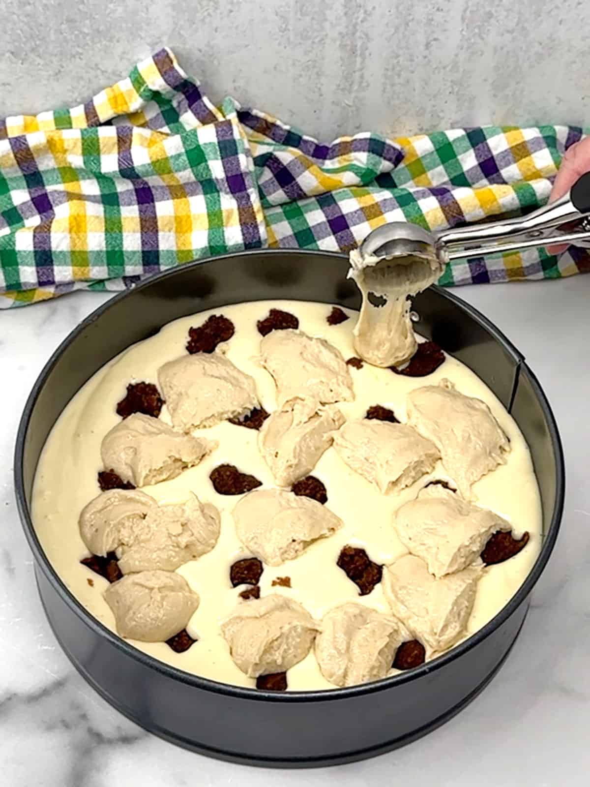 adding remaining batter on top