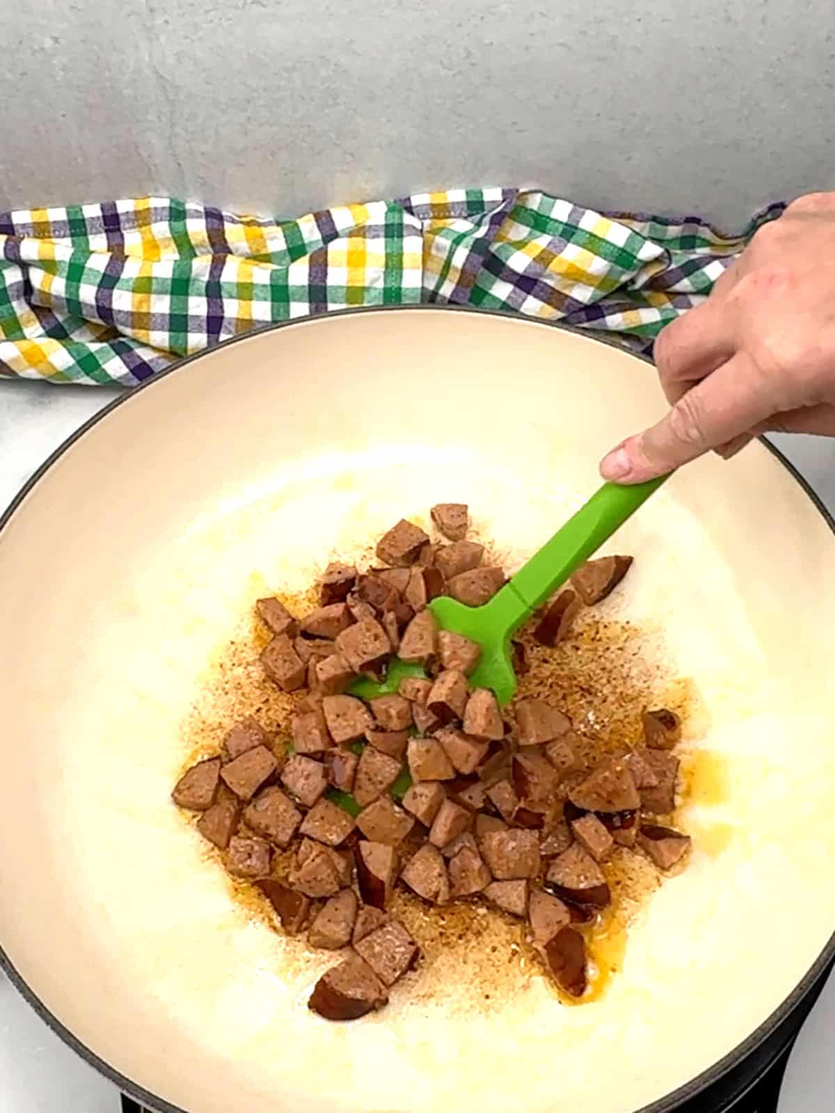 cooking andouille