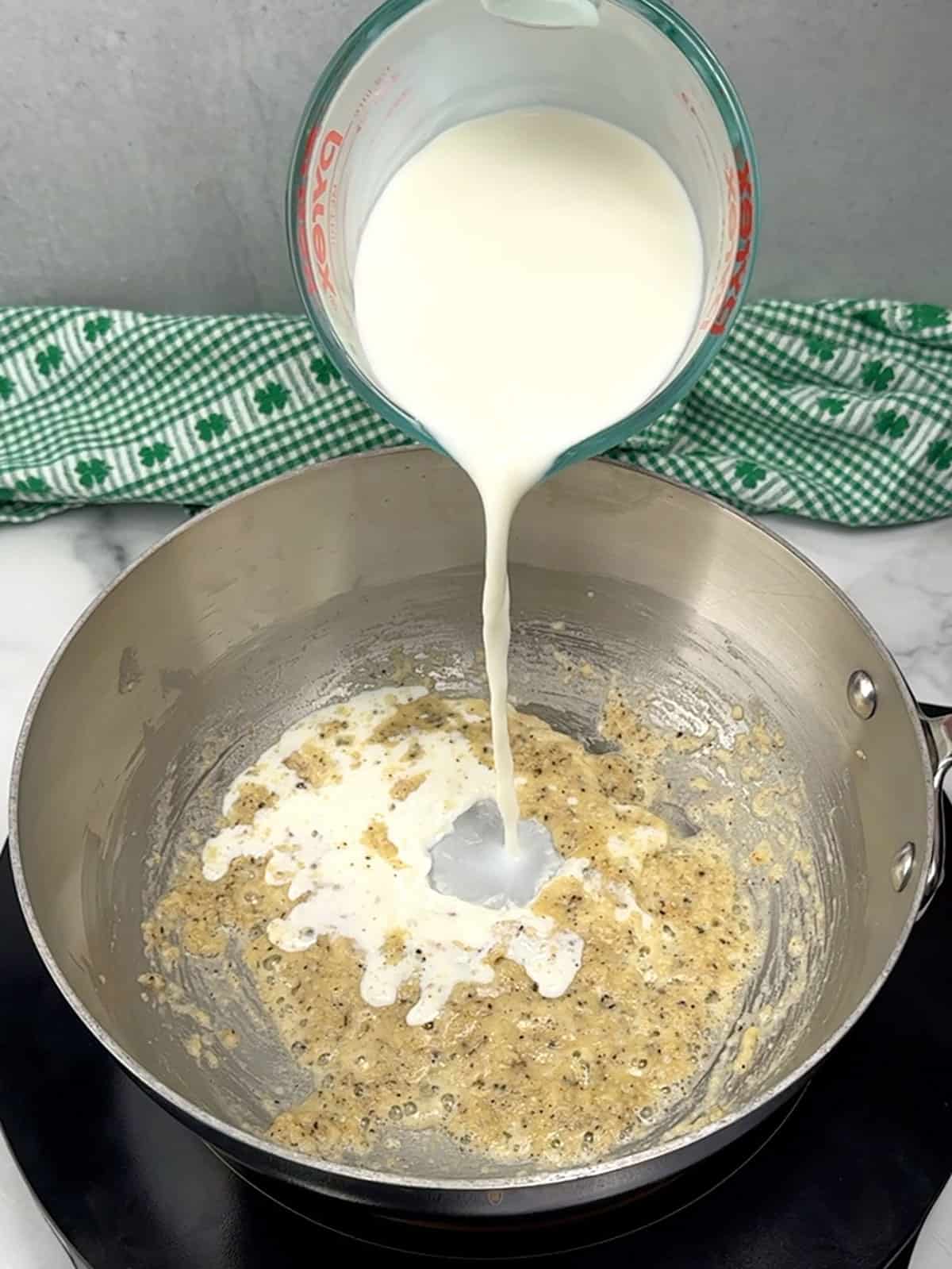 adding milk to roux