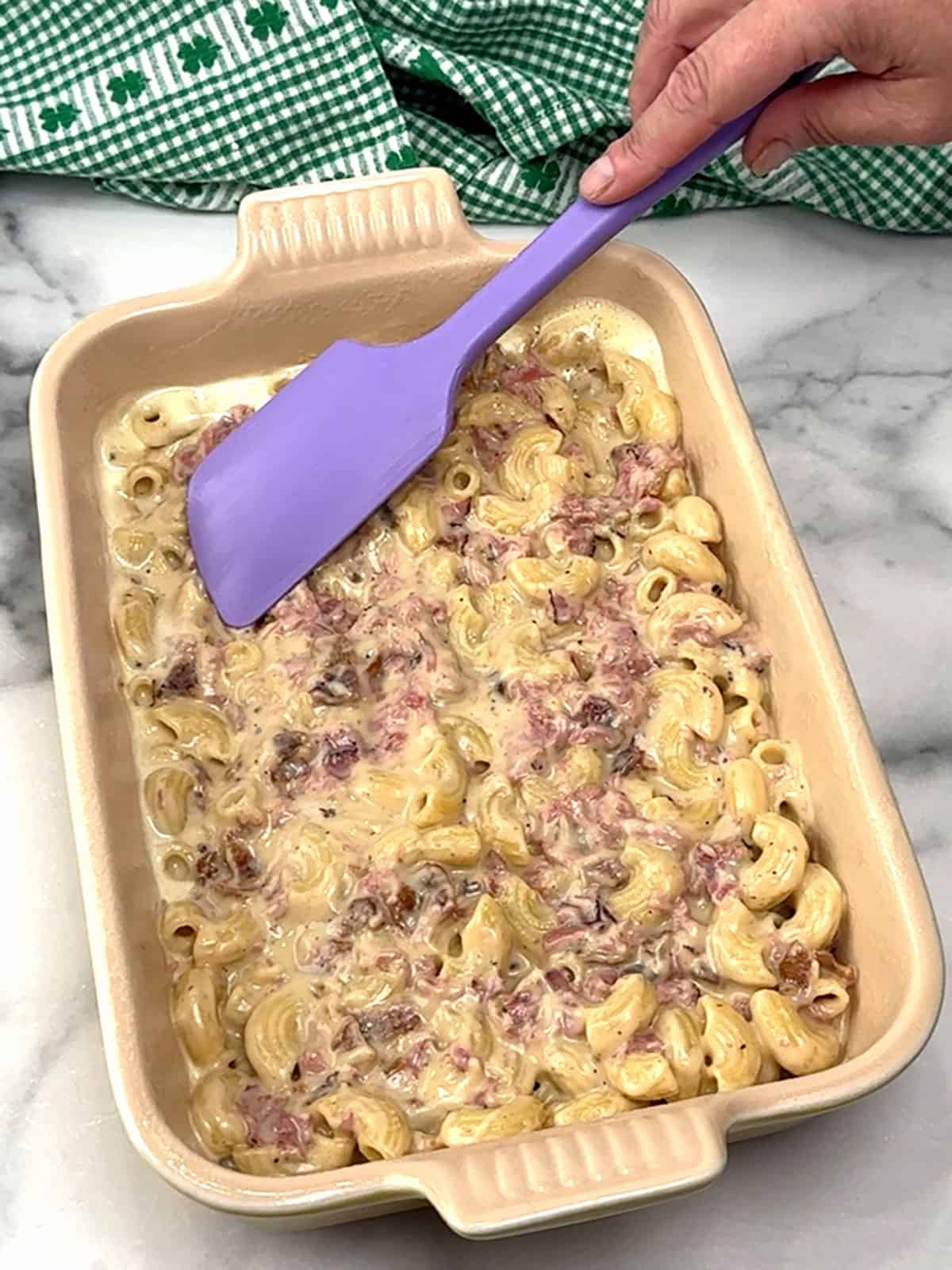 pasta in baking dish
