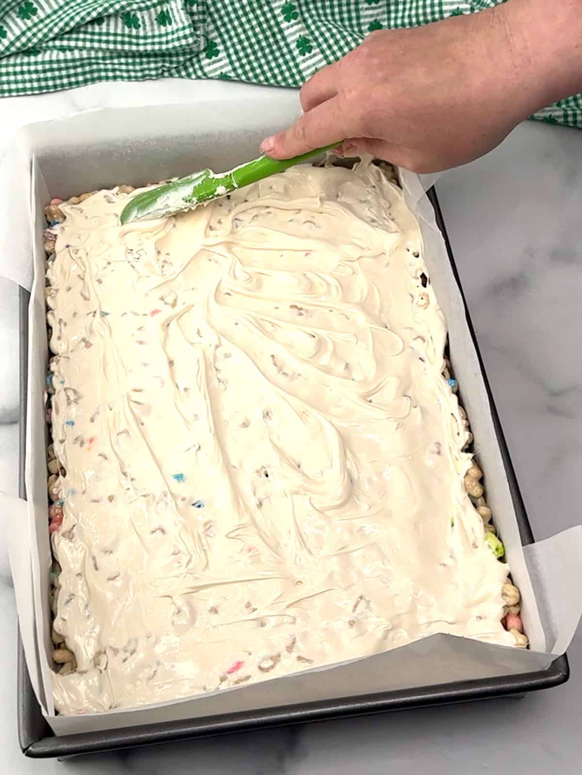 soothing white candy melts into even layer