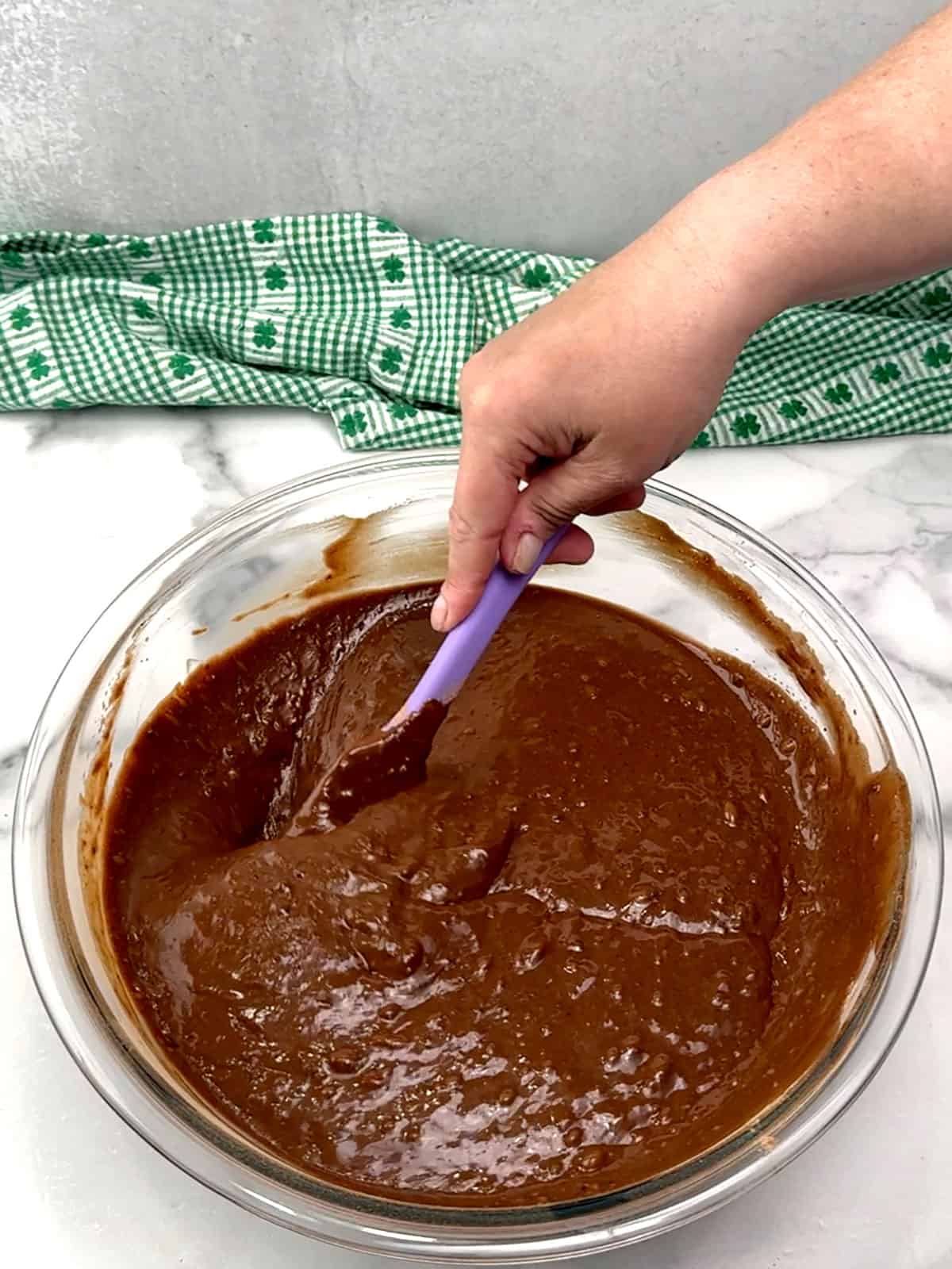 mixing cake batter
