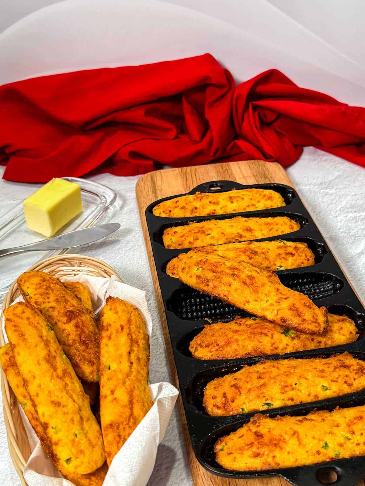 Cheesy Jalapeño Cornbread sticks.