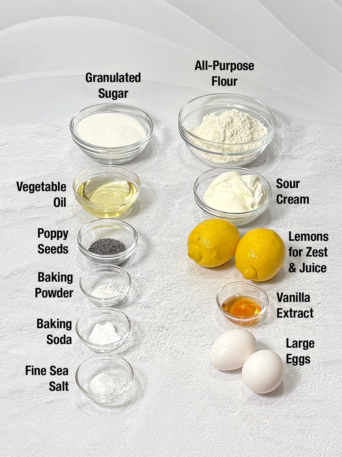 Ingredients for mini-muffins.
