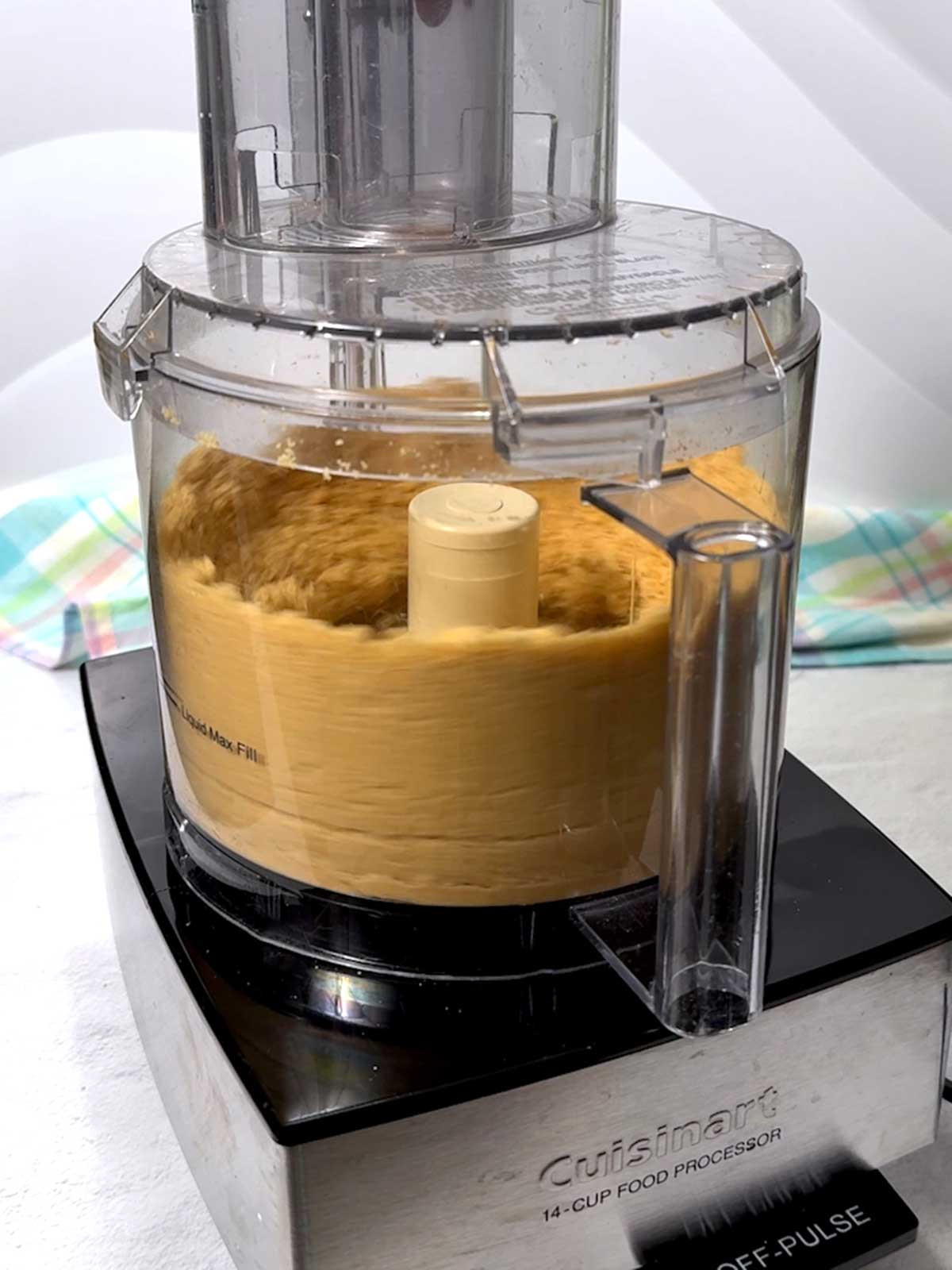 Processing oreos in food processor.