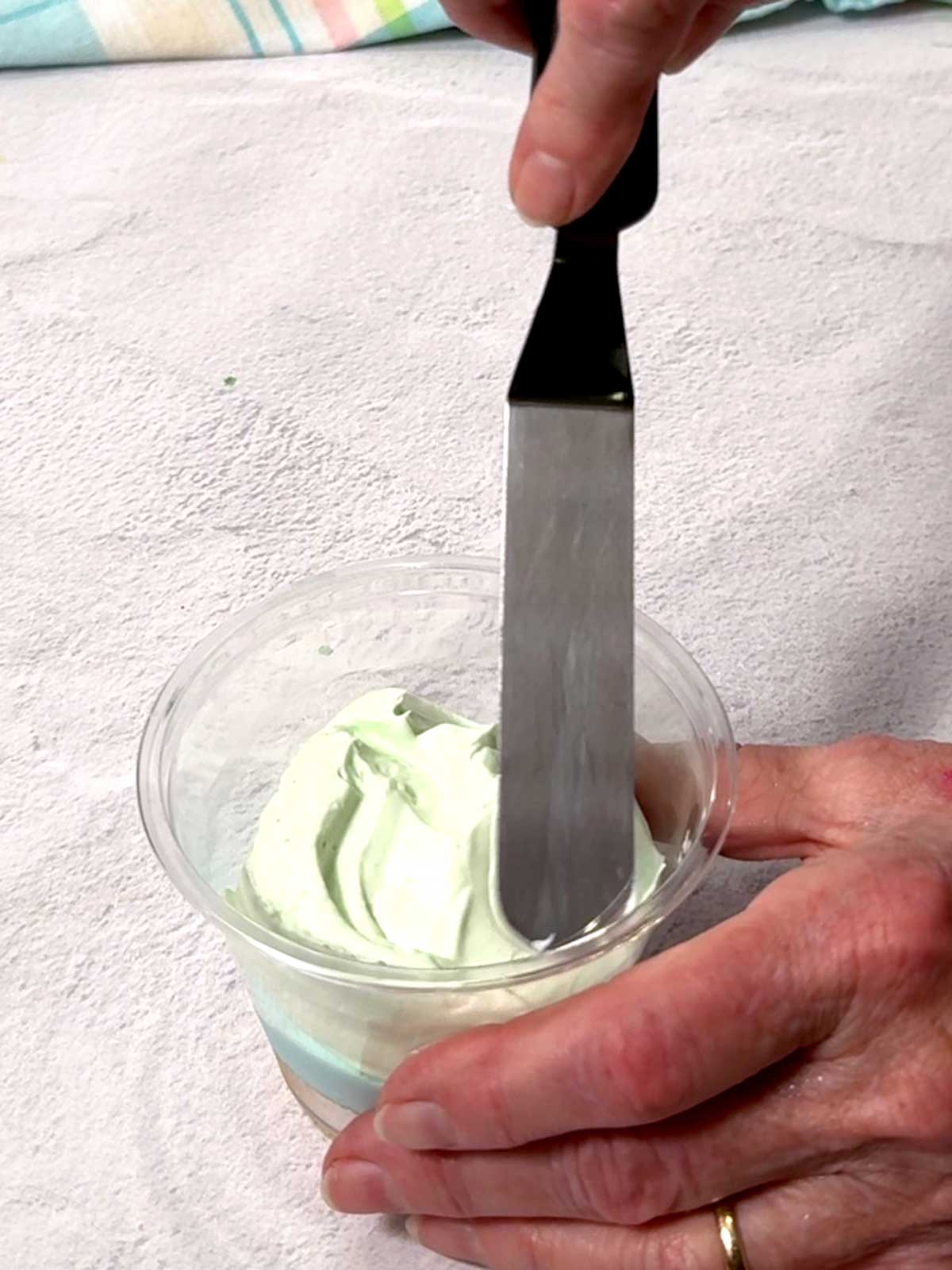 Spreading the top layer.