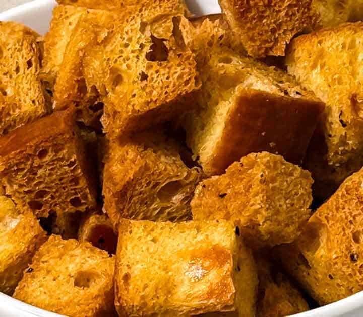 Easy homemade croutons.