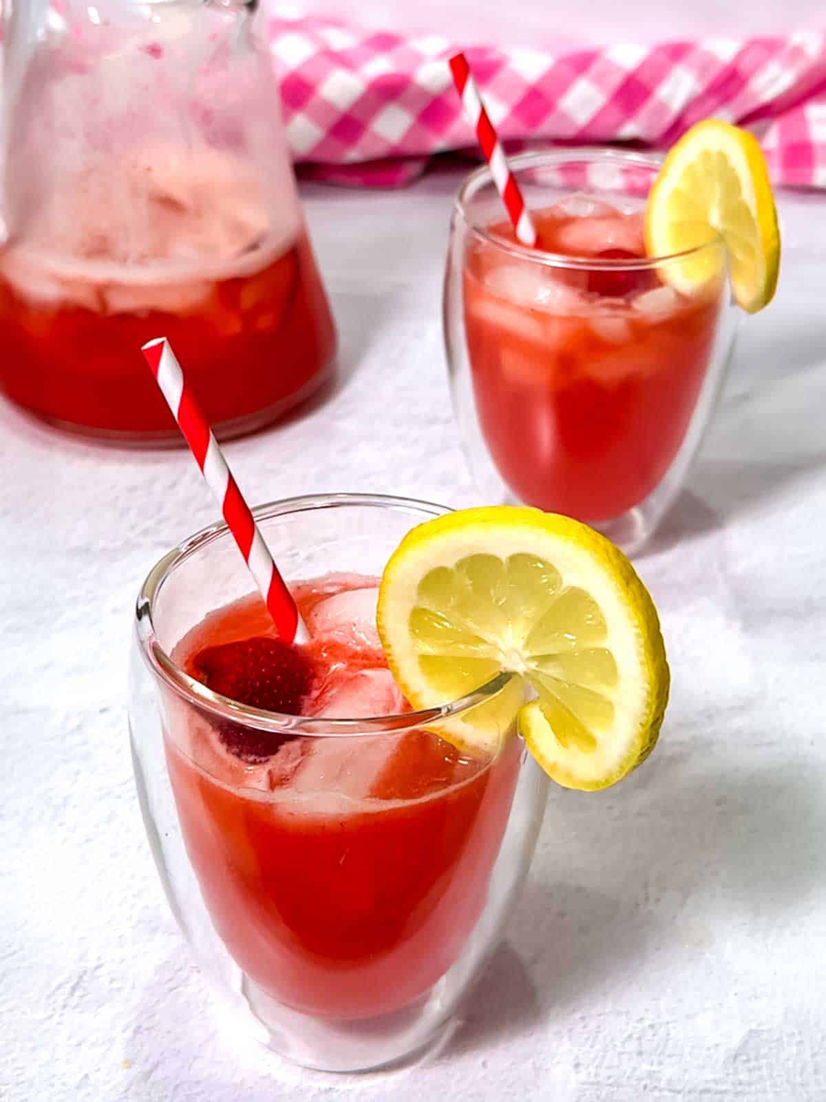 Strawberry sparkling lemonade.
