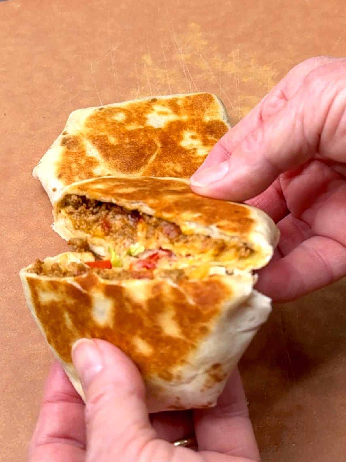 Slider cut in half.