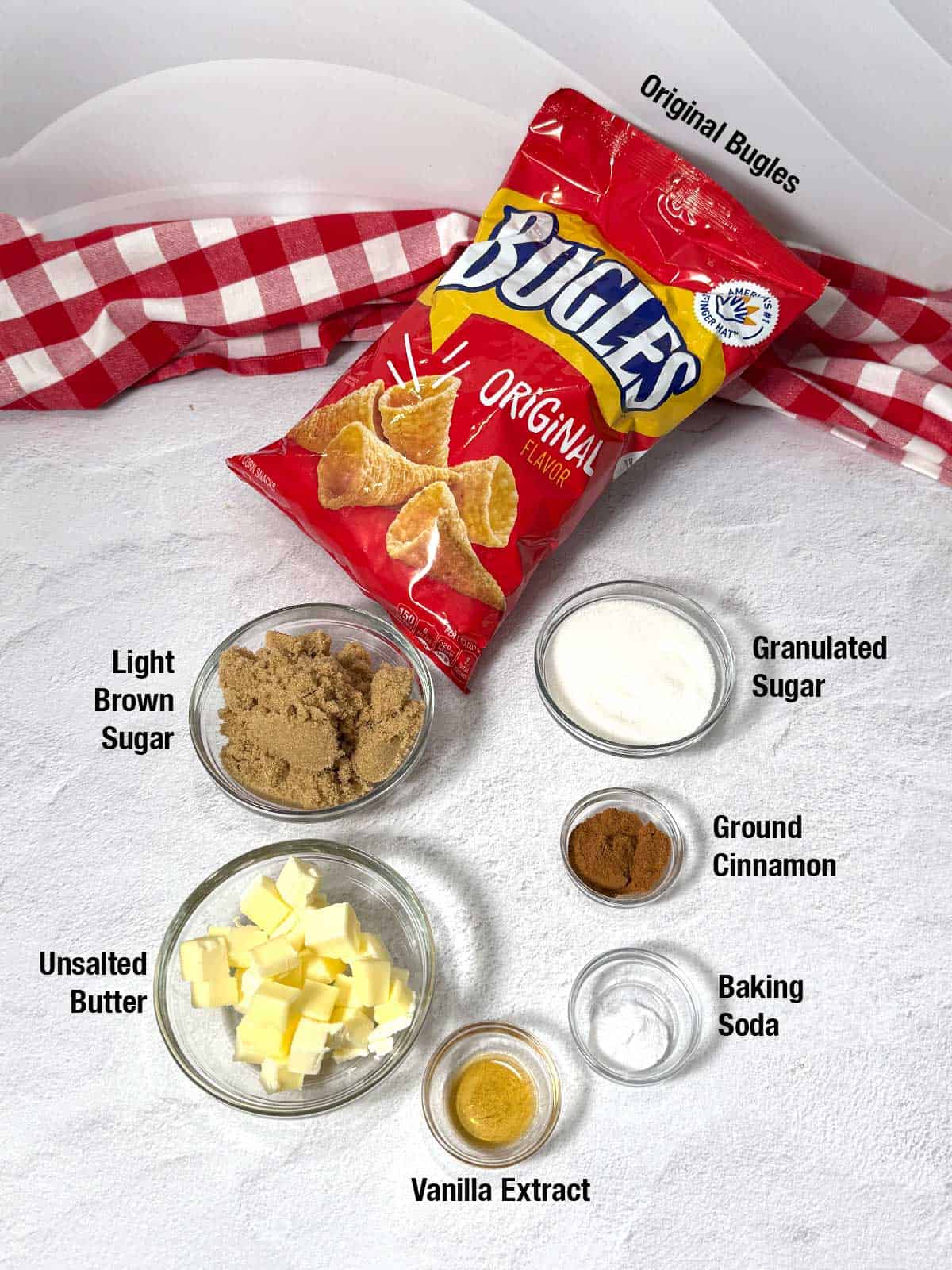 Ingredients for Churro Bugles.