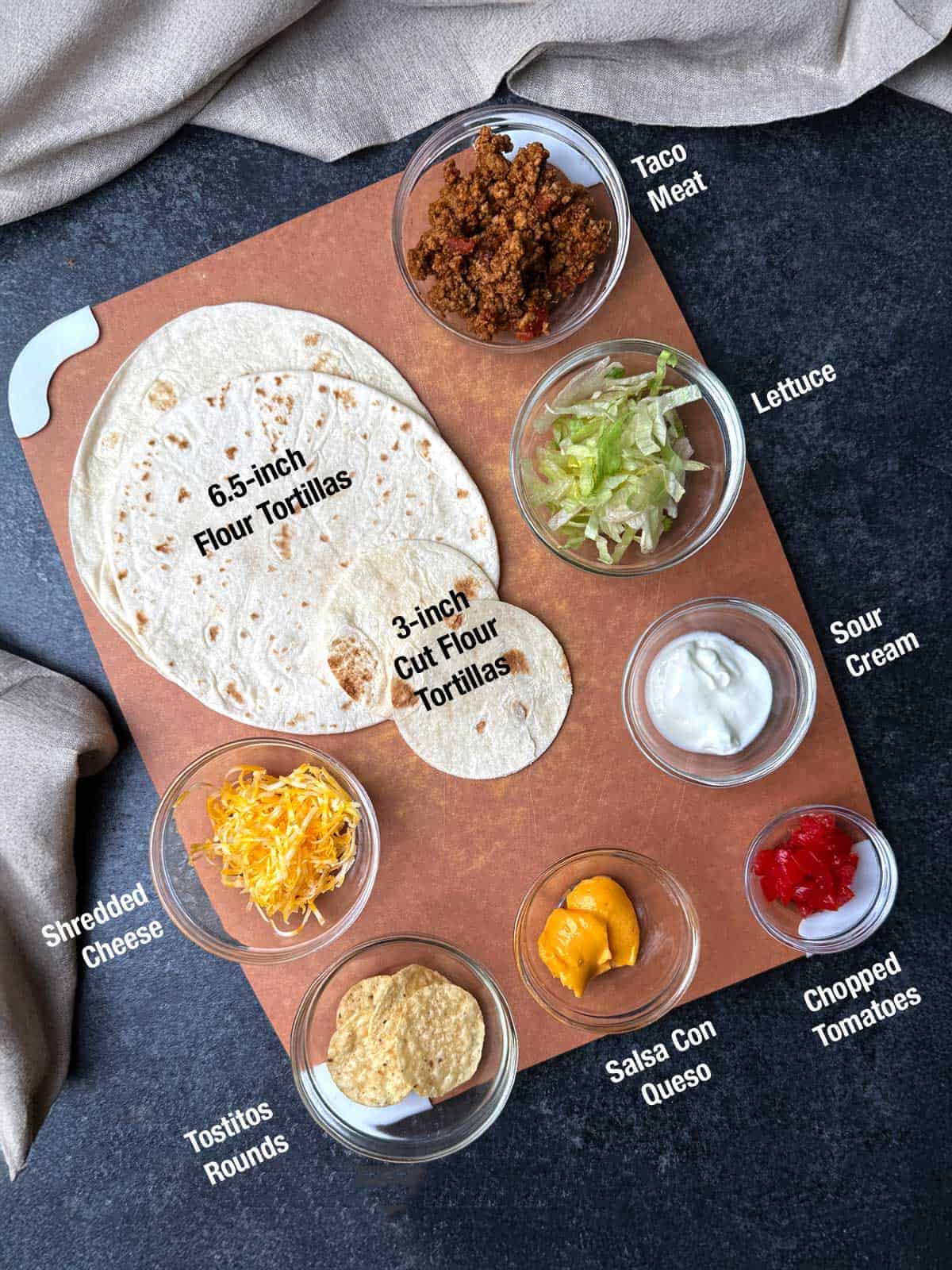 Ingredients for Crunchwrap-style Sliders.