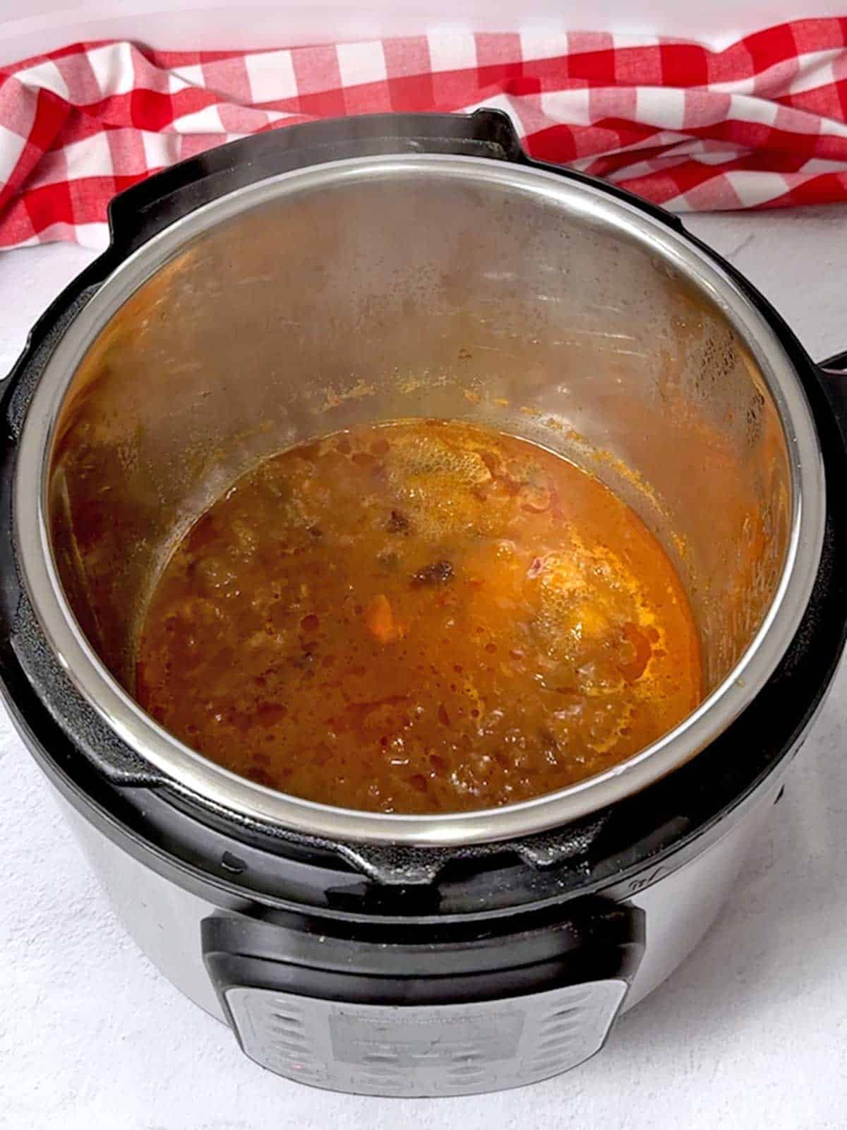 Reducing the sauce in the Instand Pot