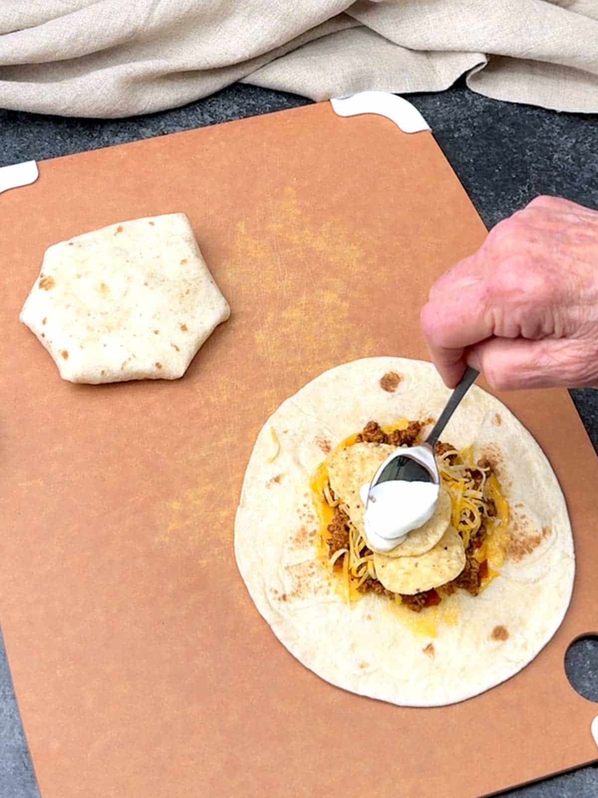 Adding sour cream
