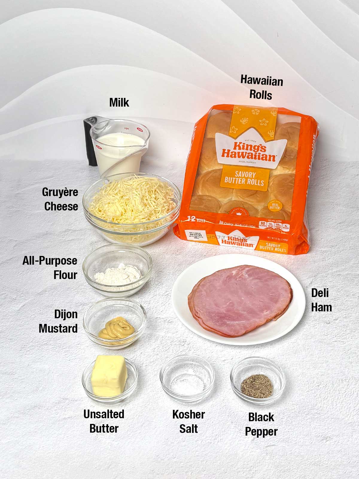 Ingredients for Croque Monsieur Sliders.