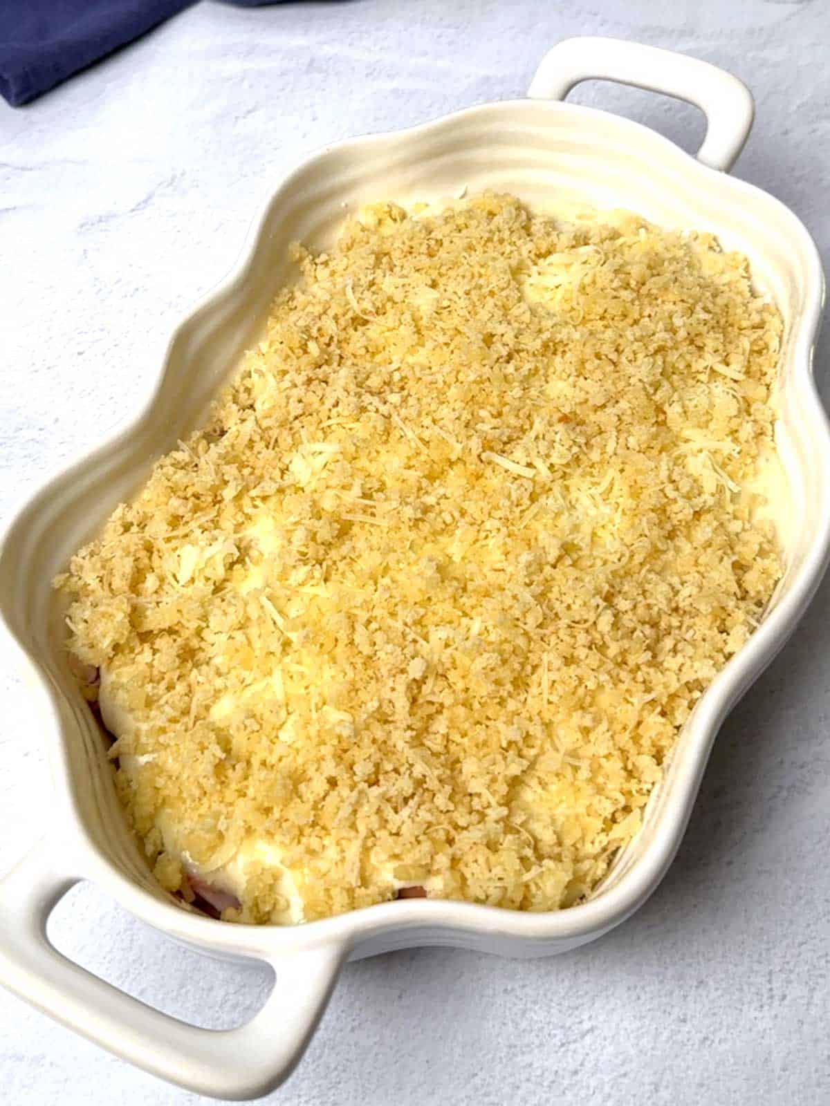Casserole ready for the oven.