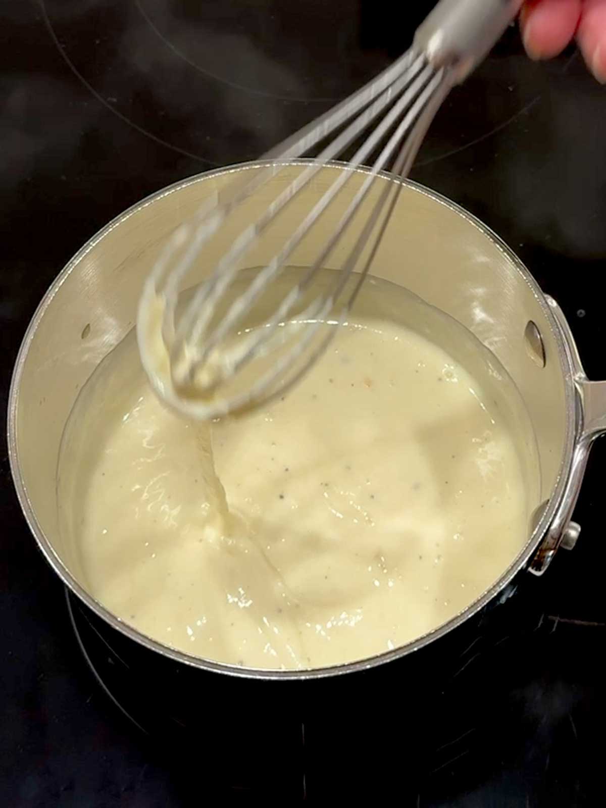 Bechamel sauce with Gruyere cheese.